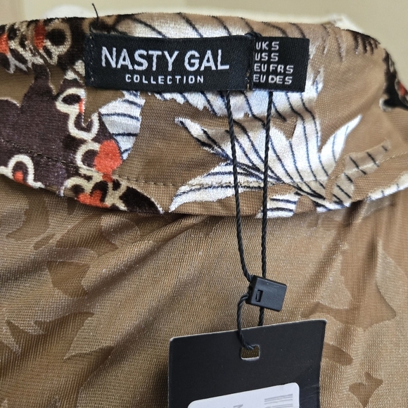 nwt Nasty Gal Devoree Maxi velvet kimono brown S whimsigoth - Picture 3 of 6